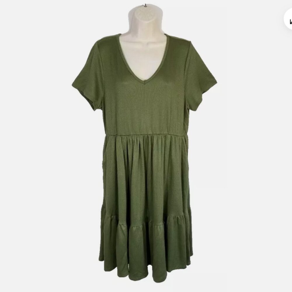 TORRID Size 1 Mini Rib Knit Babydoll Skater Dress 6049E1M